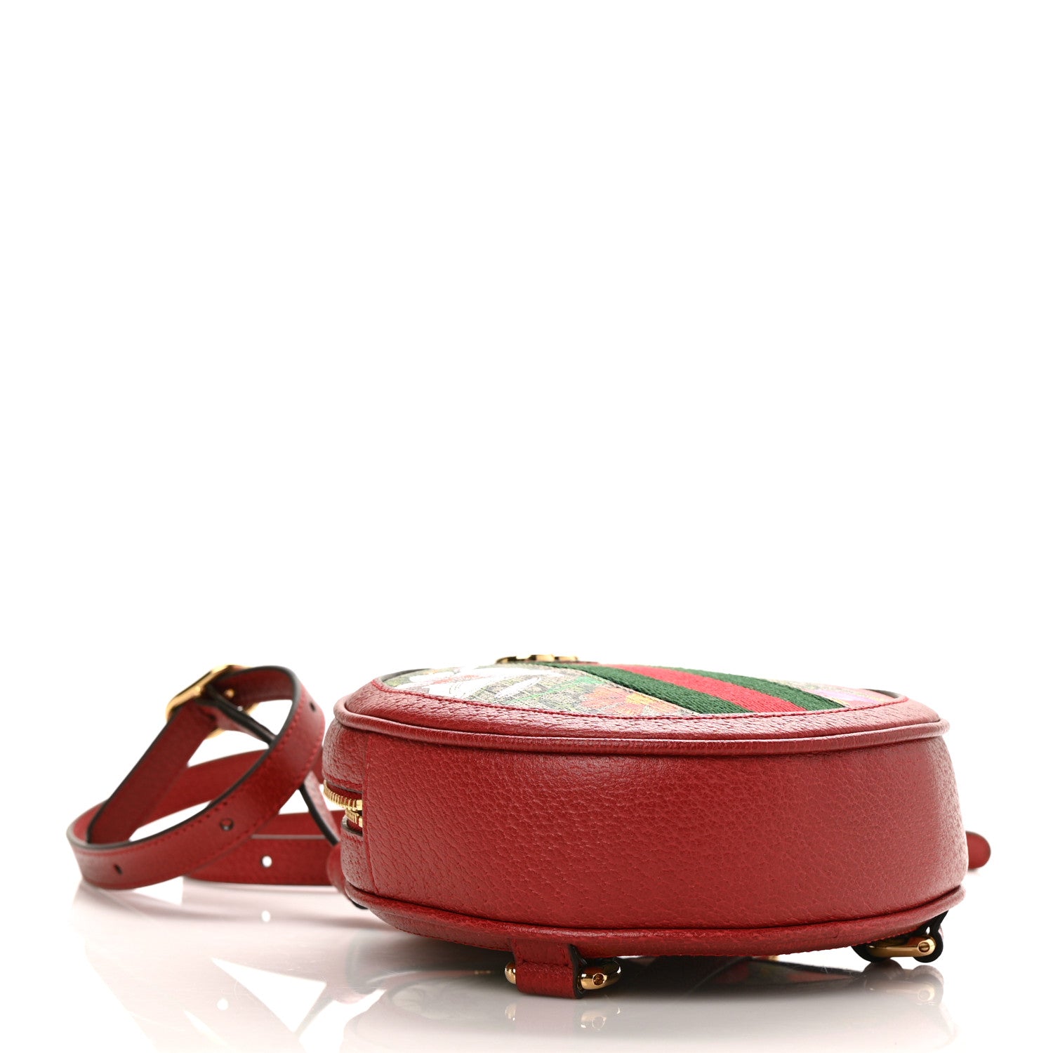 Gucci GG Supreme Monogram Web Flora Mini Ophidia Round Backpack Red 4 of 8