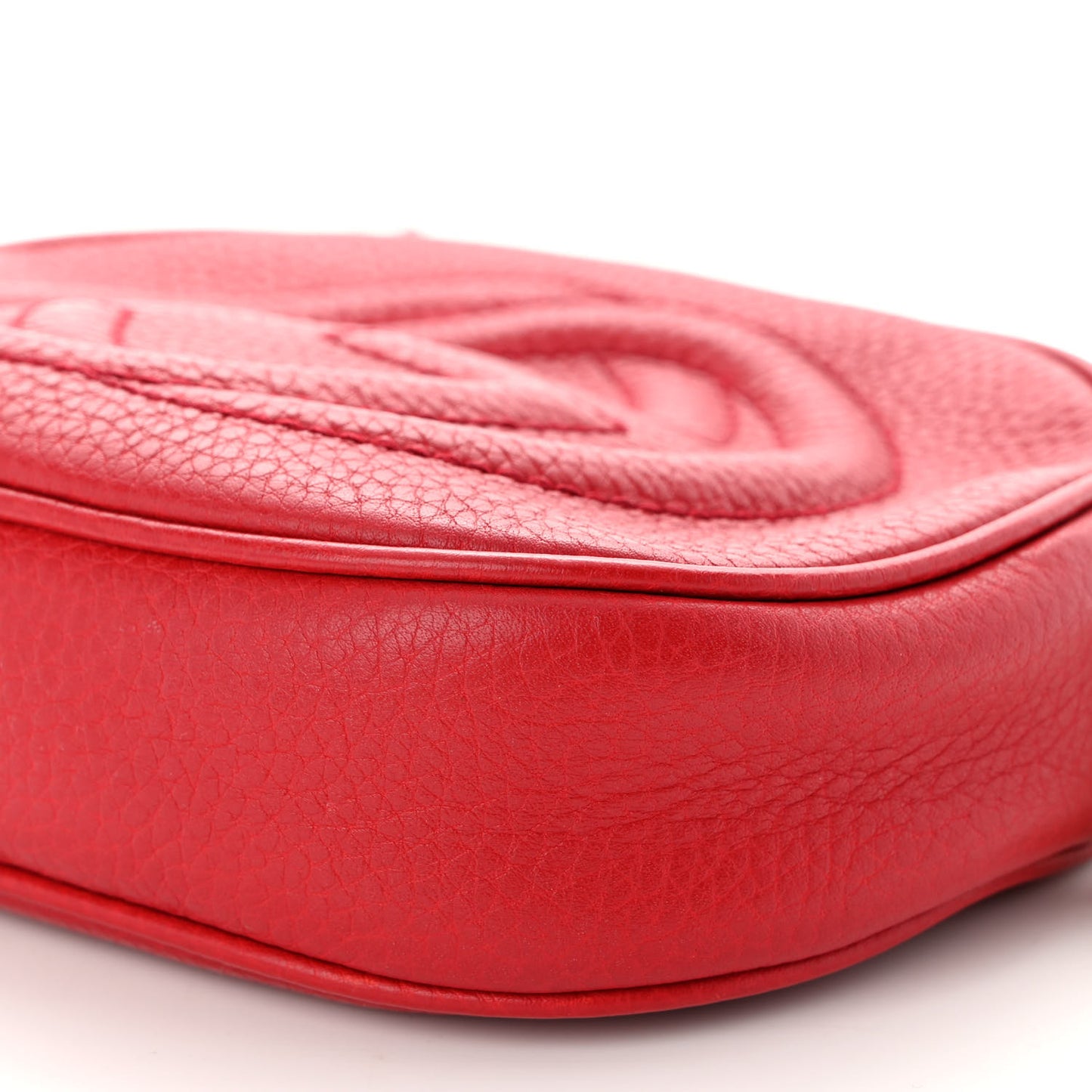 Pebbled Calfskin Mini Soho Chain Bag Tabasco Red