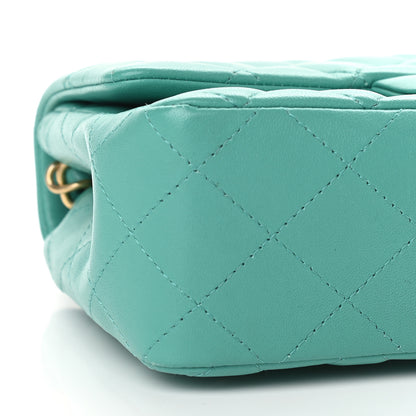 Chanel Lambskin Quilted Mini Rectangular Flap Turquoise 8 of 9