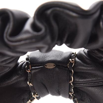 Chanel Lambskin Chain CC Hair Bow Tie Black Gold 4 of 5