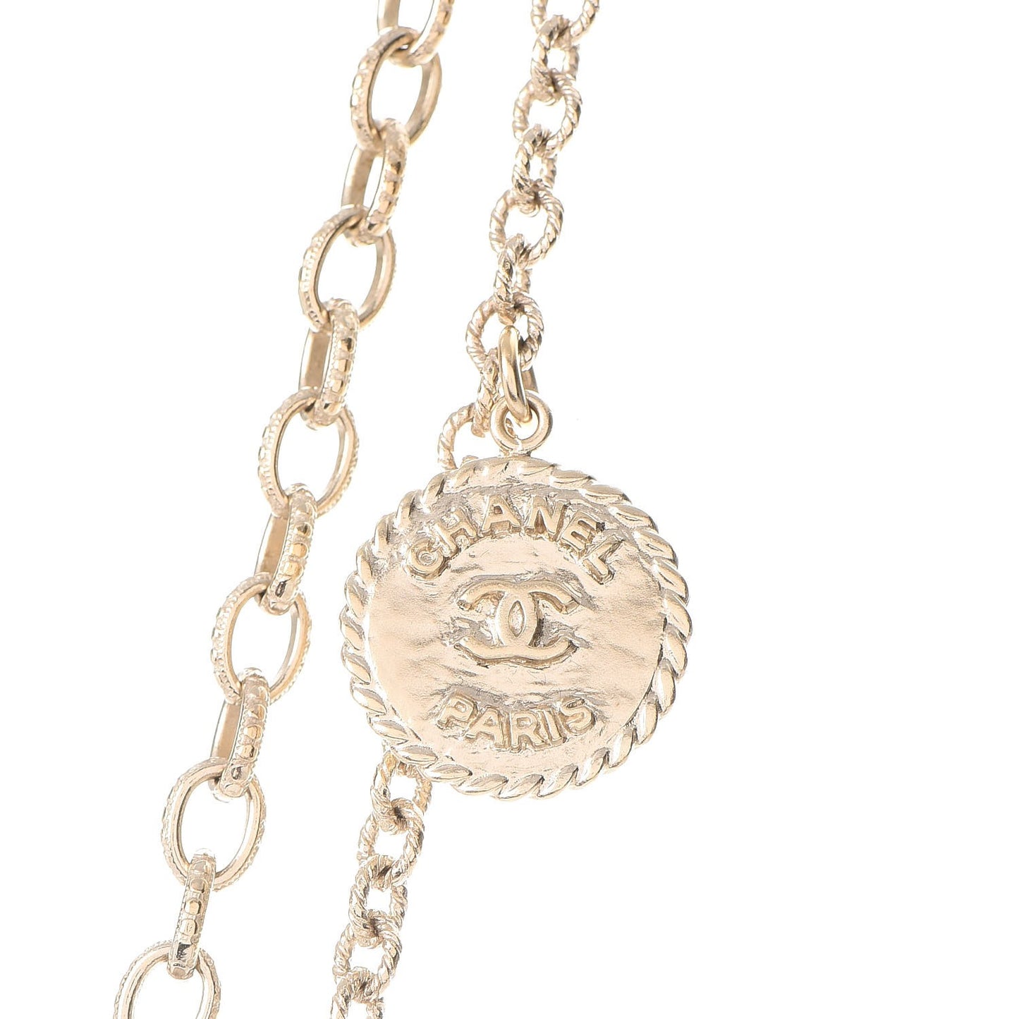 CC Coco Camellia Coin Necklace Gold