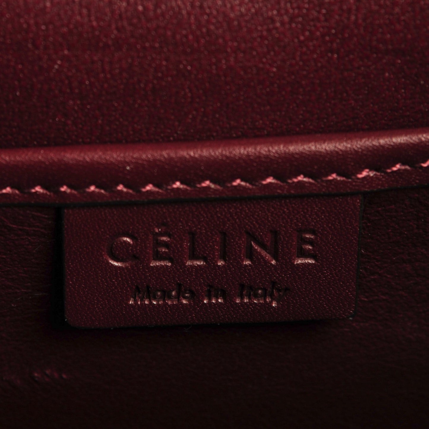 Smooth Calfskin Goatskin Nano Luggage Burgundy