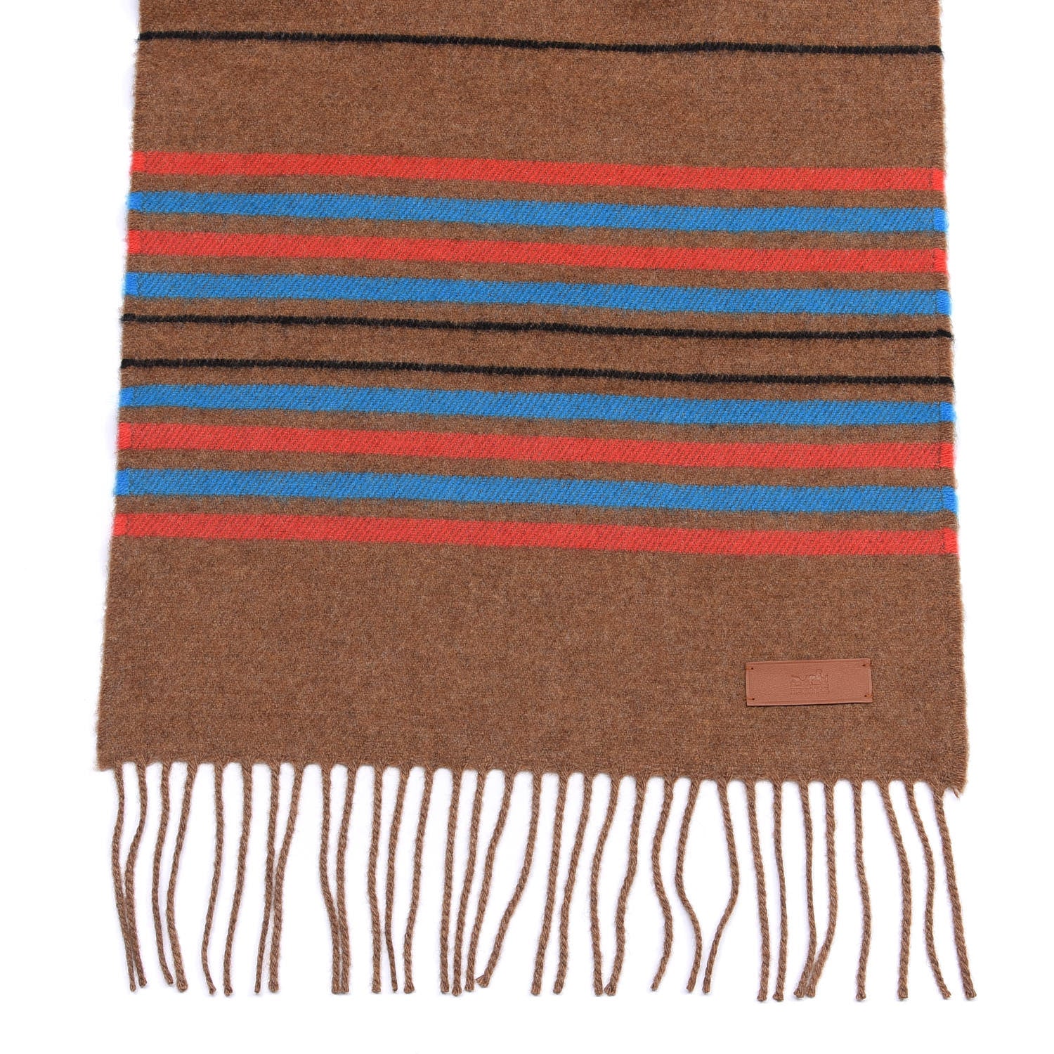 Hermes Cashmere Neorocabar Muffler Noisette Bleu Electrique 3 of 4