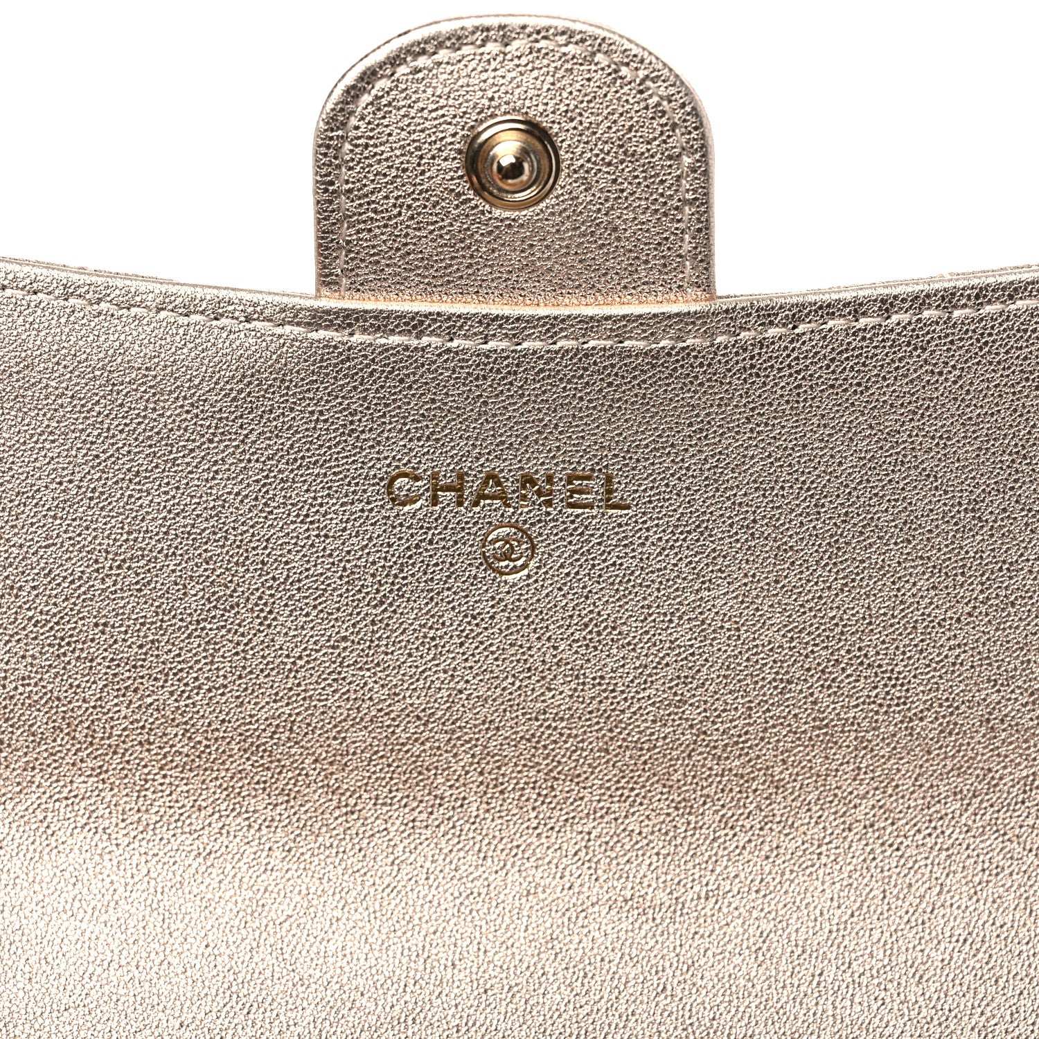 Chanel Metallic Lambskin Quilted Large Gusset Flap Wallet Gold 6 of 11