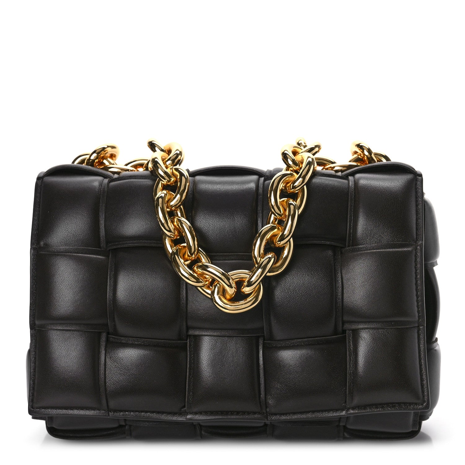 Bottega Veneta Lambskin Maxi Intreccio Padded Chain Cassette Crossbody Bag Black 3 of 9
