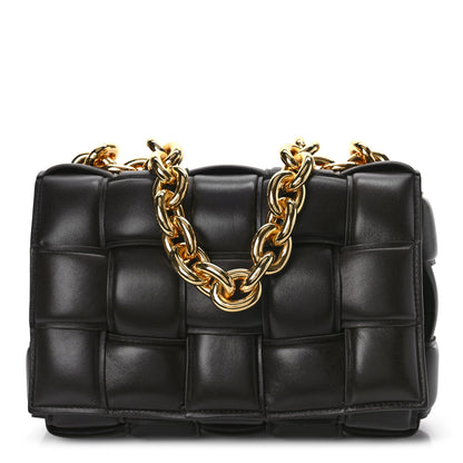 Bottega Veneta Lambskin Maxi Intreccio Padded Chain Cassette Crossbody Bag Black 3 of 9