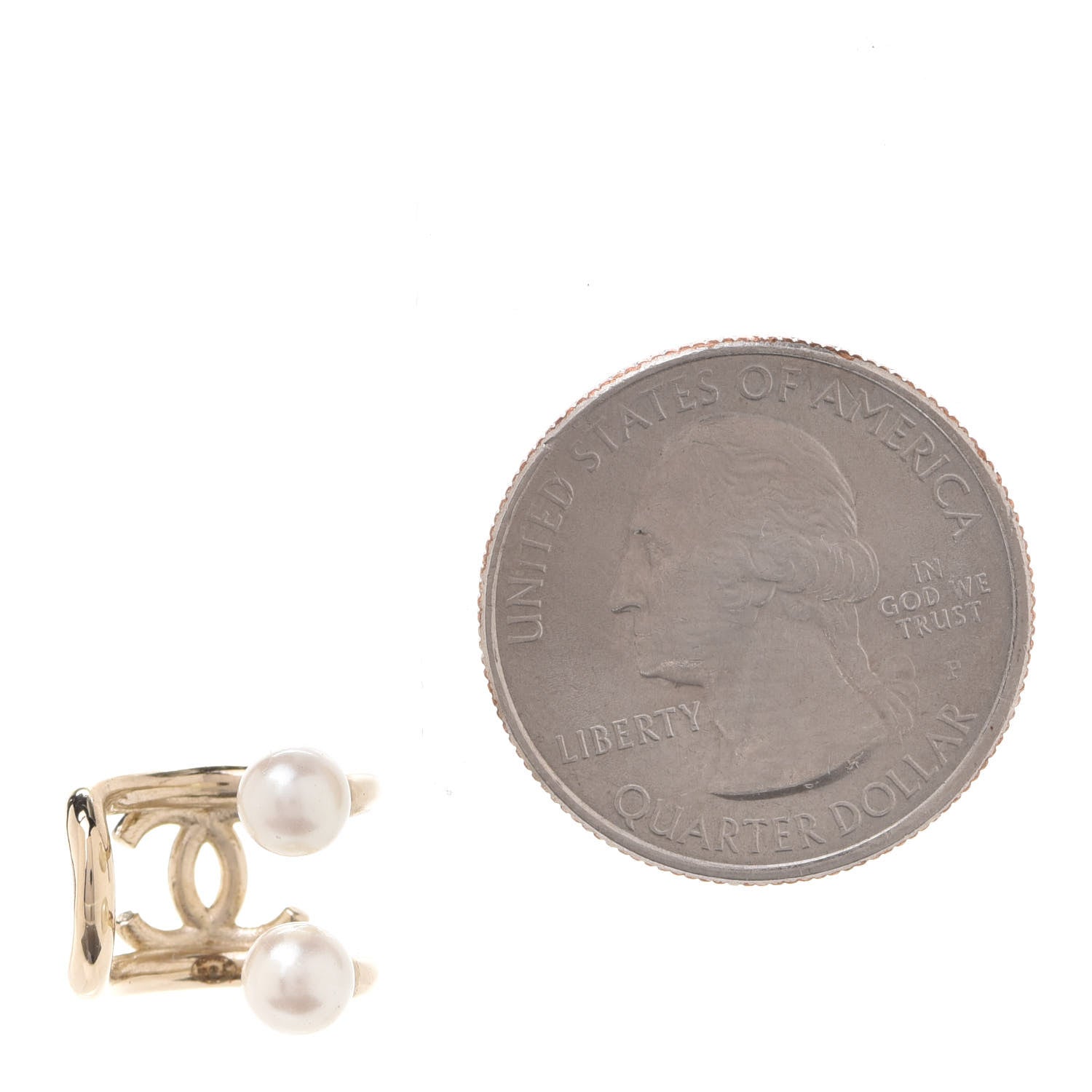 Chanel Pearl CC Single Ear Cuff Gold 2 of 4