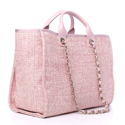 Chanel Lurex Boucle Deauville Medium Tote Pink 2 of 6