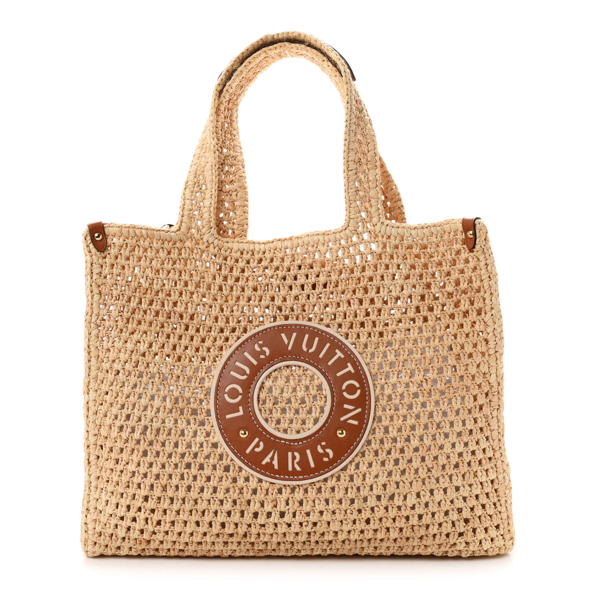 Louis Vuitton Raffia Calfskin By The Pool OnTheGo MM Natural 2 of 17