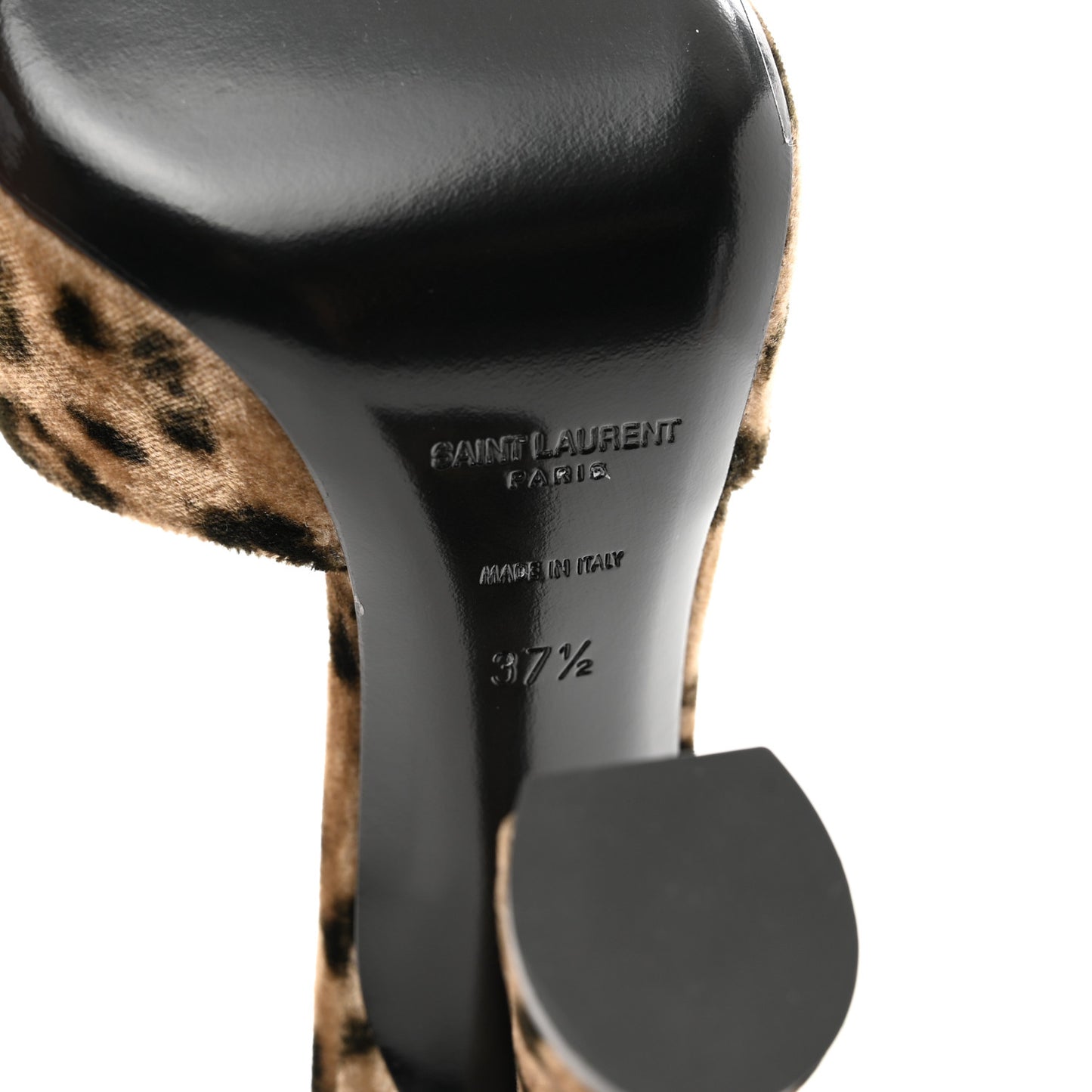 Velvet Leopard Print Gippy 105 Sandals 37.5 Brown