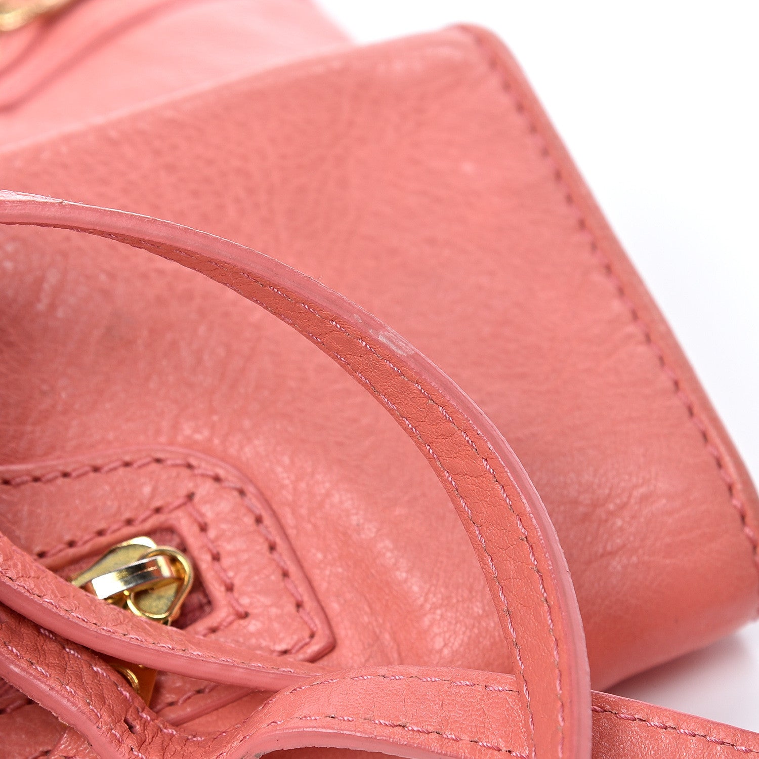 Balenciaga Agneau Giant 12 Gold Hardware Envelope Strap Clutch Rose Azalee 17 of 18