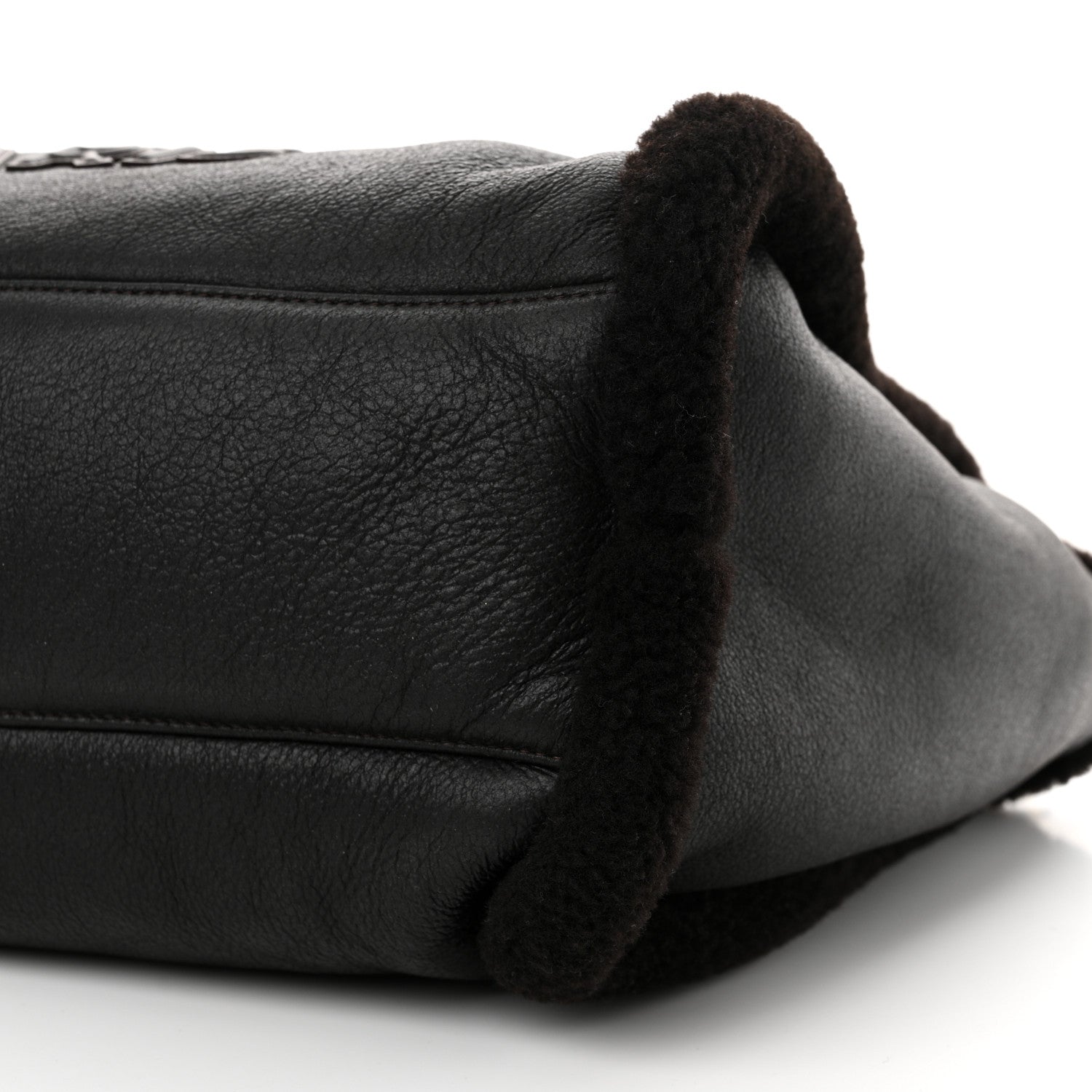 Chanel Lambskin Shearling Medium Deauville Tote Dark Brown 11 of 12