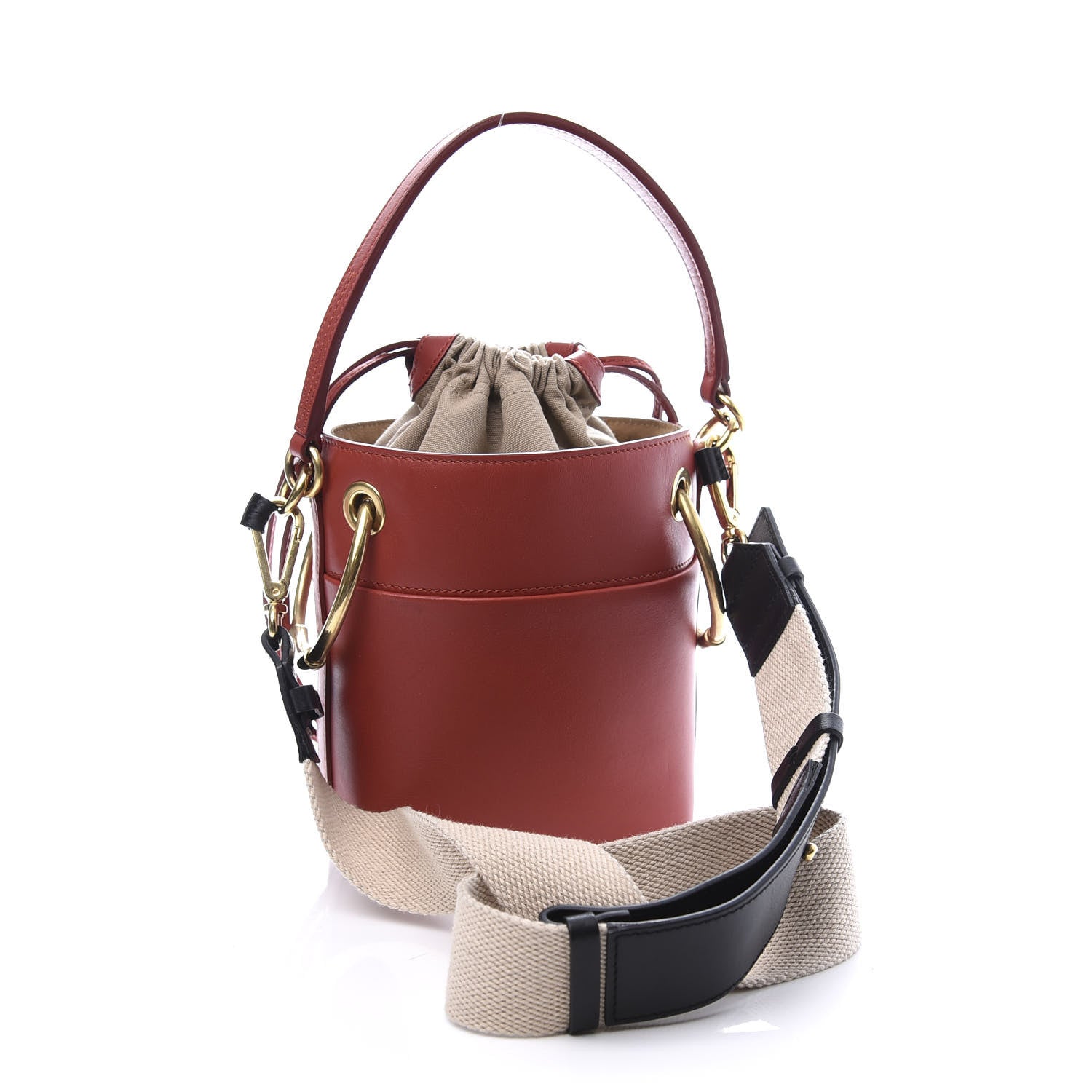 Chloe Smooth Calfskin Mini Roy Bucket Bag Earthy Red 2 of 12