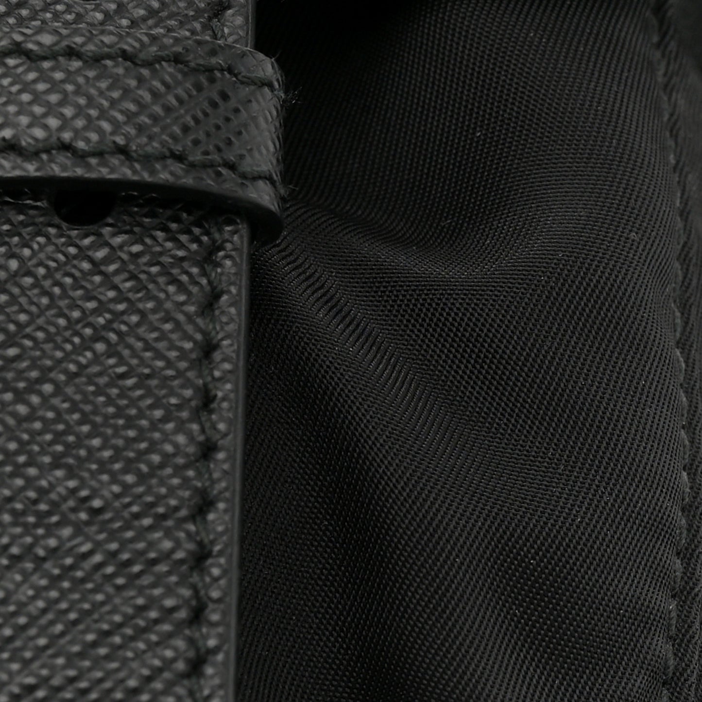 Tessuto Nylon Saffiano Double Buckle Messenger Shoulder Bag Black