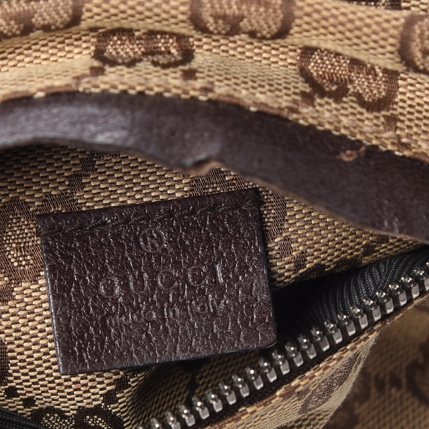 GG Monogram Double Pocket Belt Bag Dark Brown