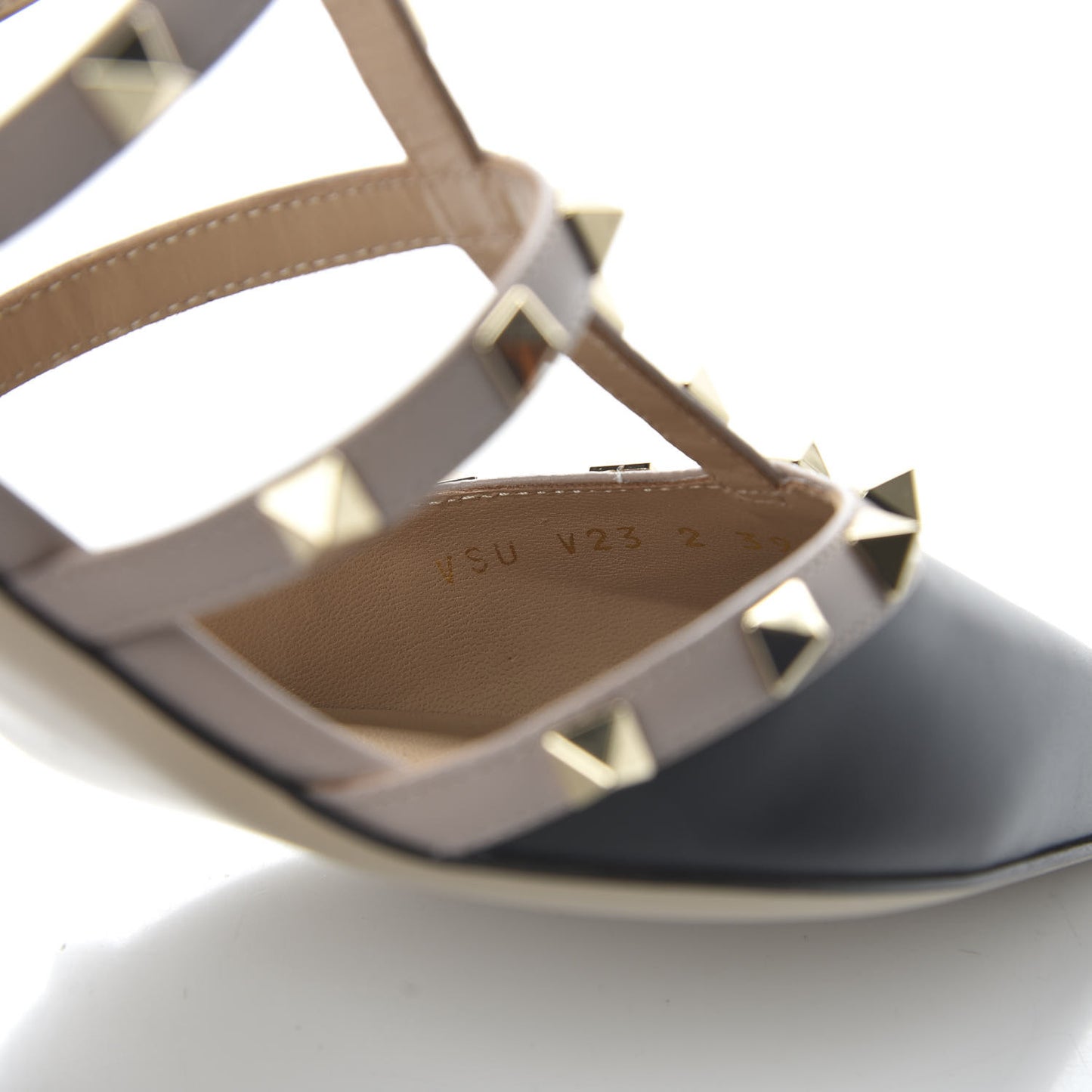 Nappa Rockstud 50mm Cage Mules 40 Black Poudre