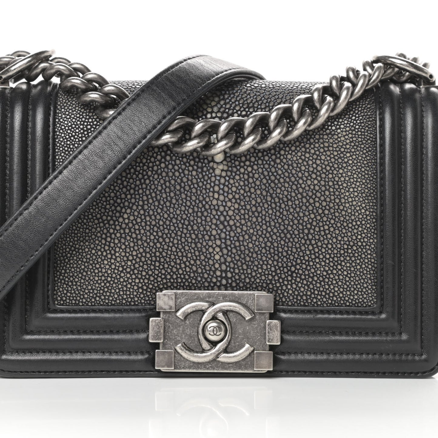 Galuchat Stingray Small Boy Flap Black