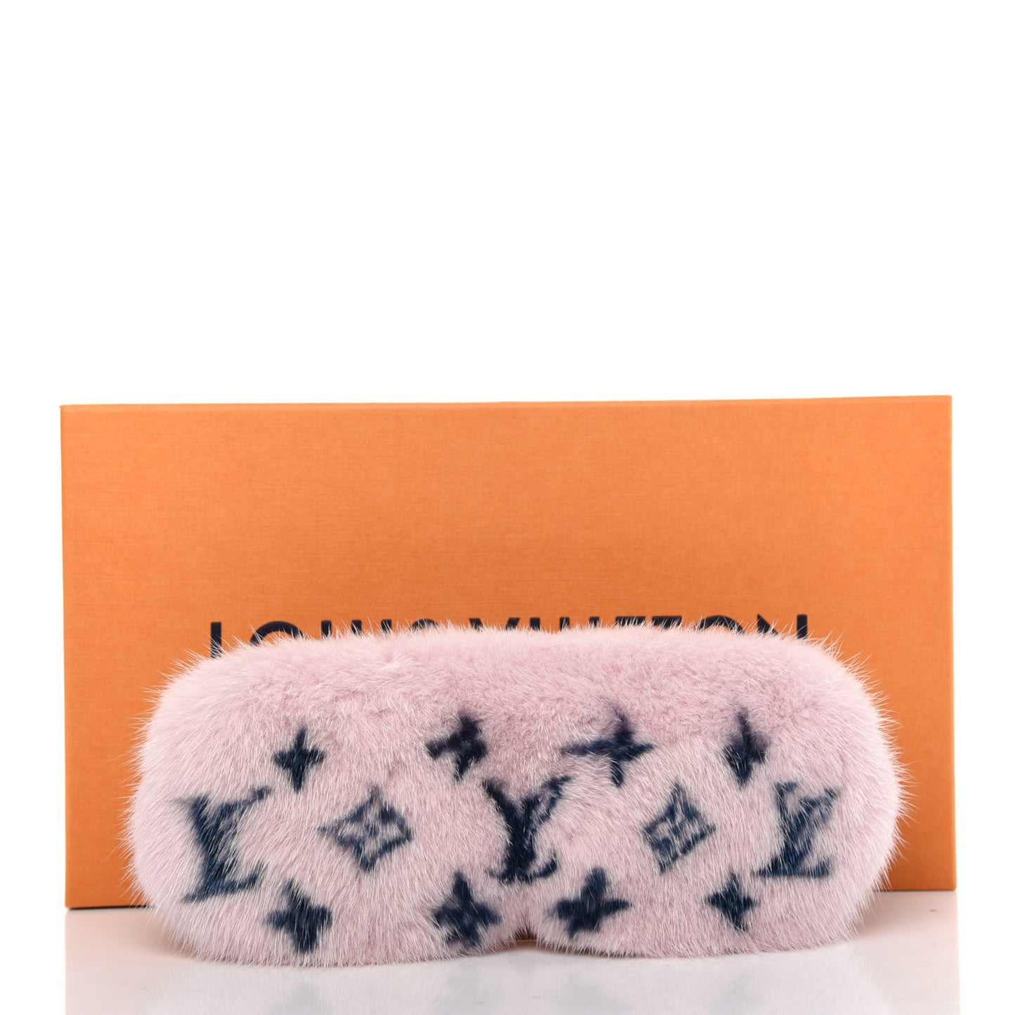 Monogram Mink Fur Sleep Mask Light Pink