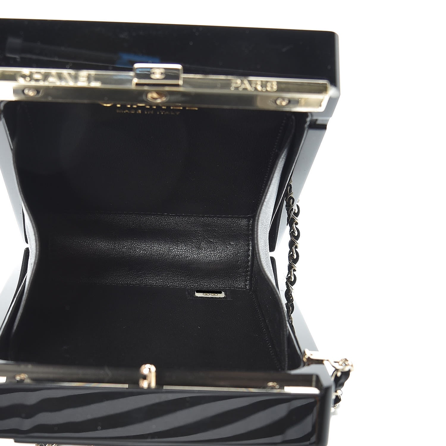 Chanel Plexiglass Strass N°5 Minaudiere Black Gold 5 of 11
