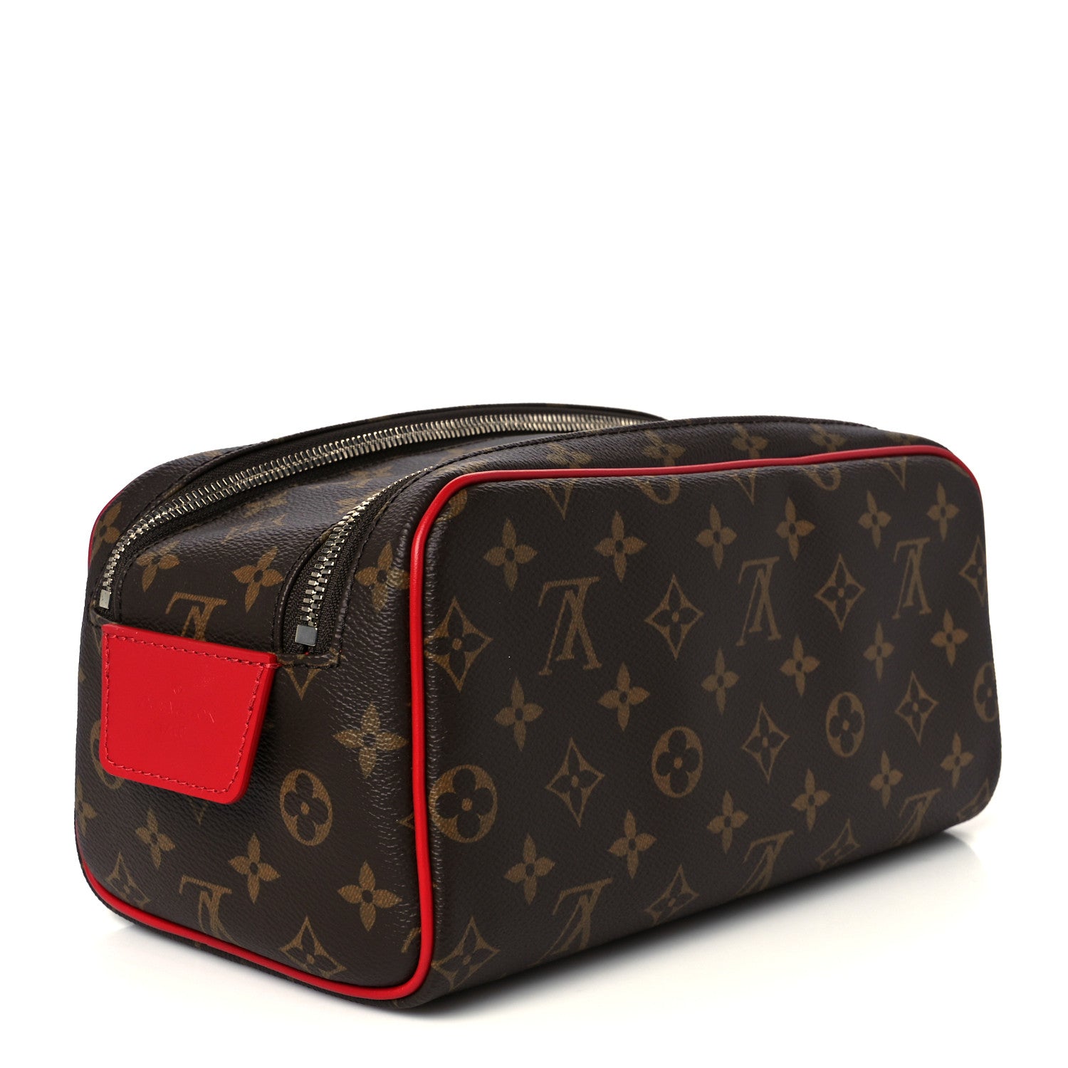 Louis Vuitton 筆箱 黒/赤 Louis Vuitton Monogram Macassar Dopp Kit Toilet Pouch Sari Red