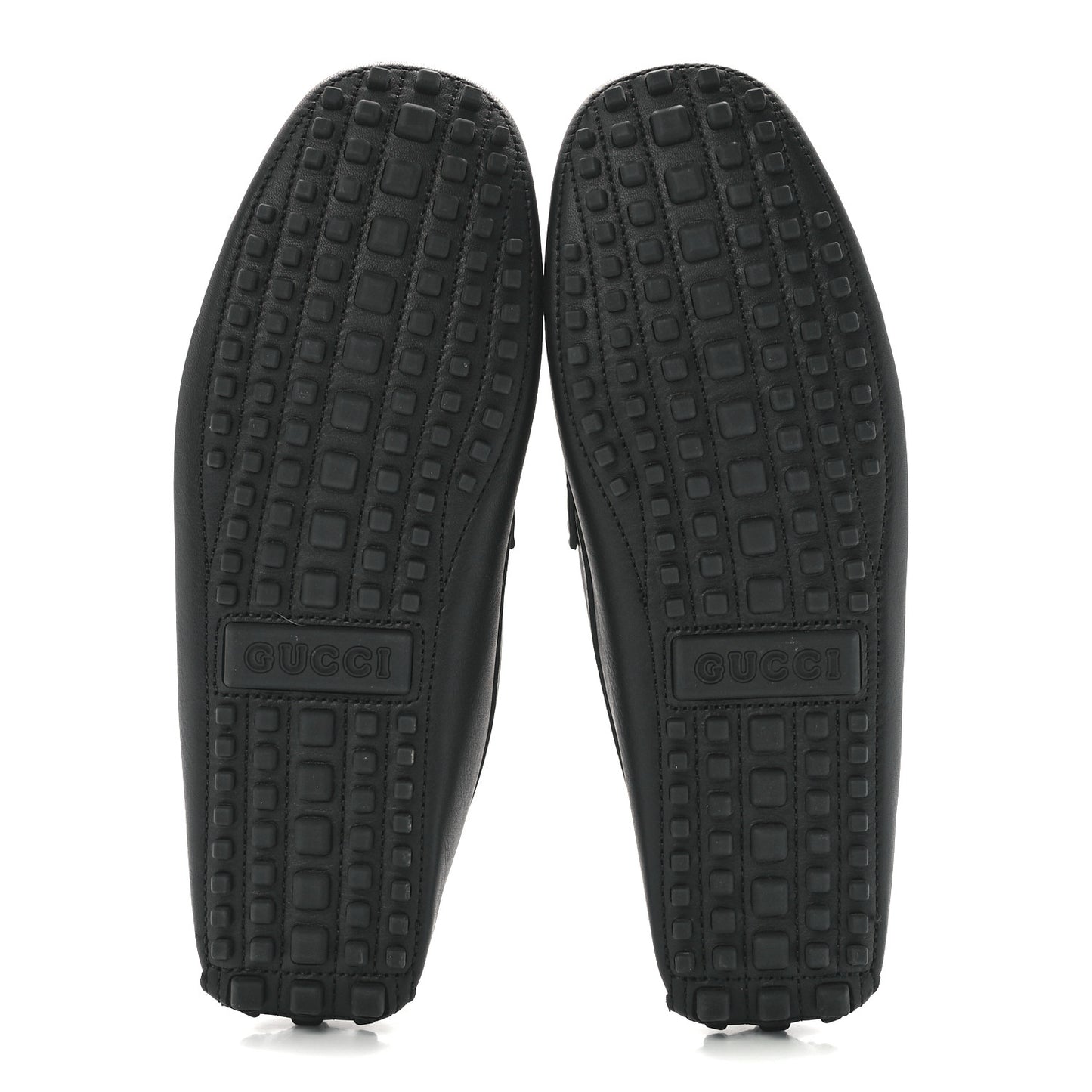 Soft Clove Calfskin Monochrome Mens Interlocking G Driver Loafers 10.5 Black