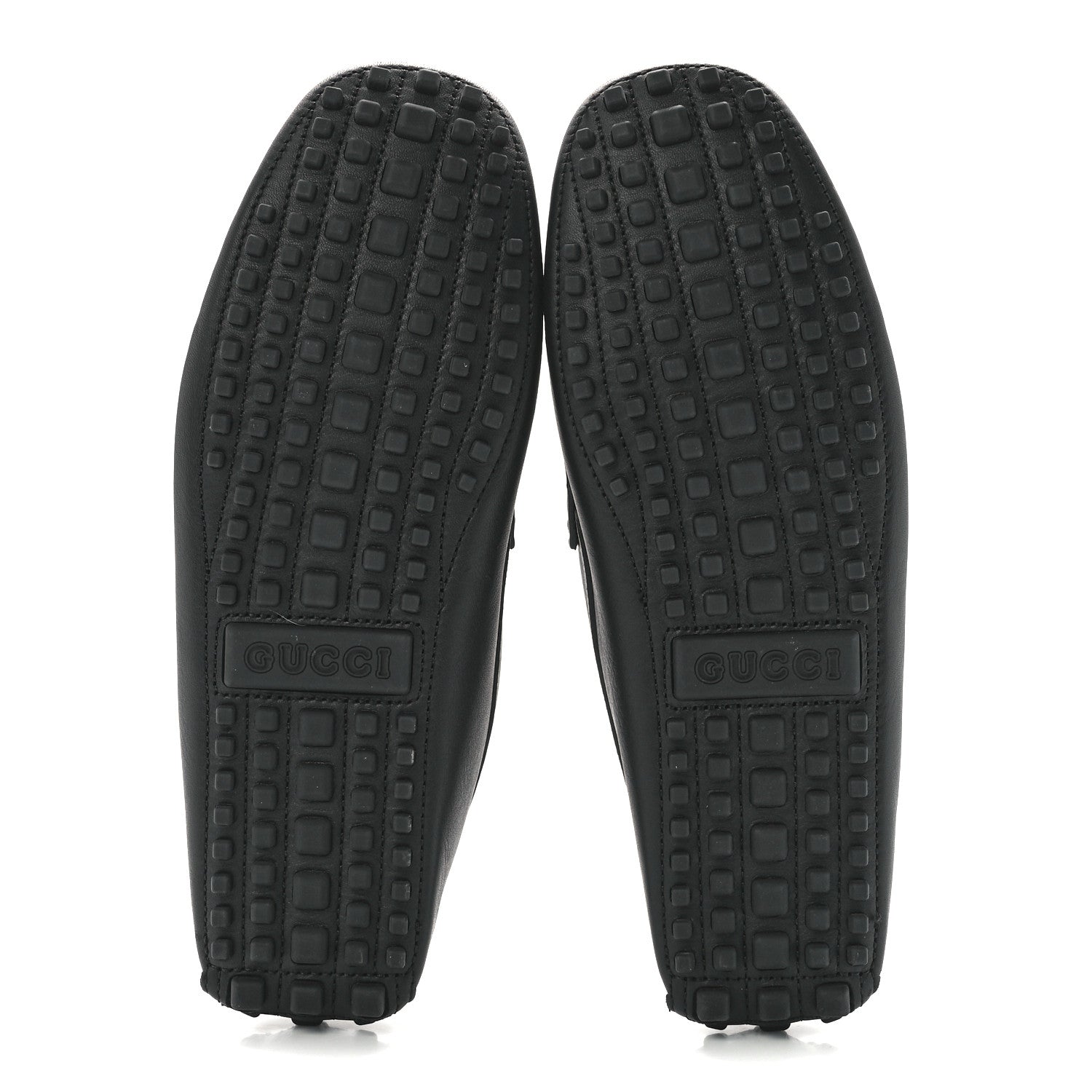 Gucci Soft Clove Calfskin Monochrome Mens Interlocking G Driver Loafers 10.5 Black 5 of 9