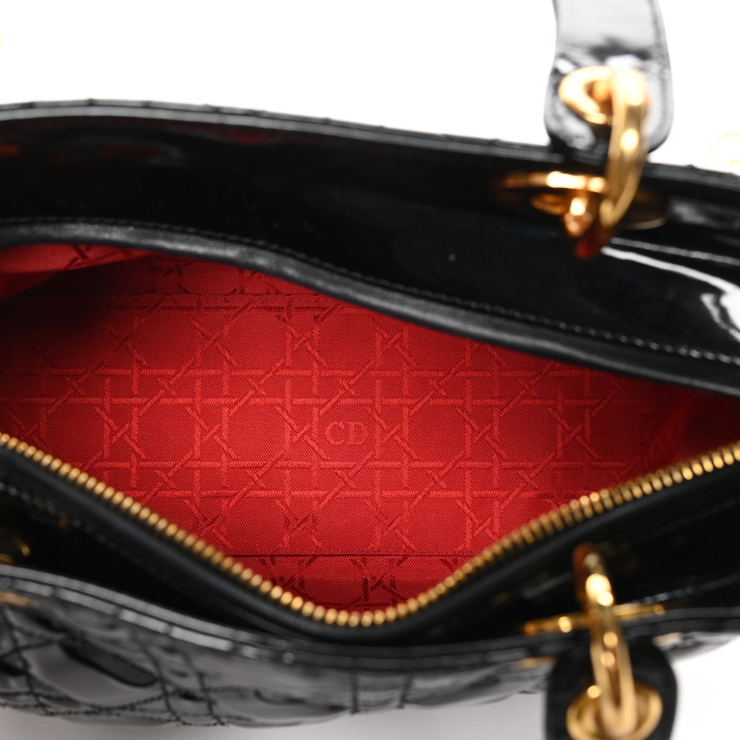 Christian Dior Patent Cannage Medium Lady Dior Black 5 of 7