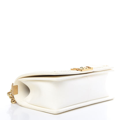 Chanel Lambskin Quilted Medium Chain Detail Boy Flap White 4 of 17