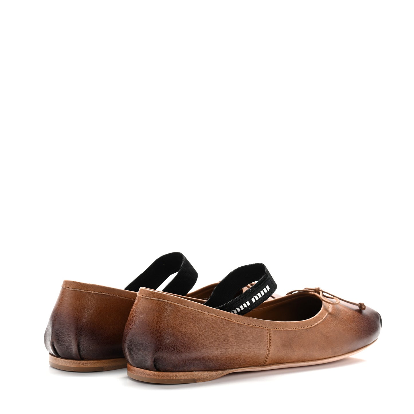 Calfskin Ballerina Flats 37 Caramel
