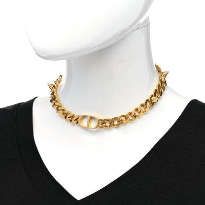 Christian Dior Metal CD Spikes Choker Necklace Gold 2 of 6
