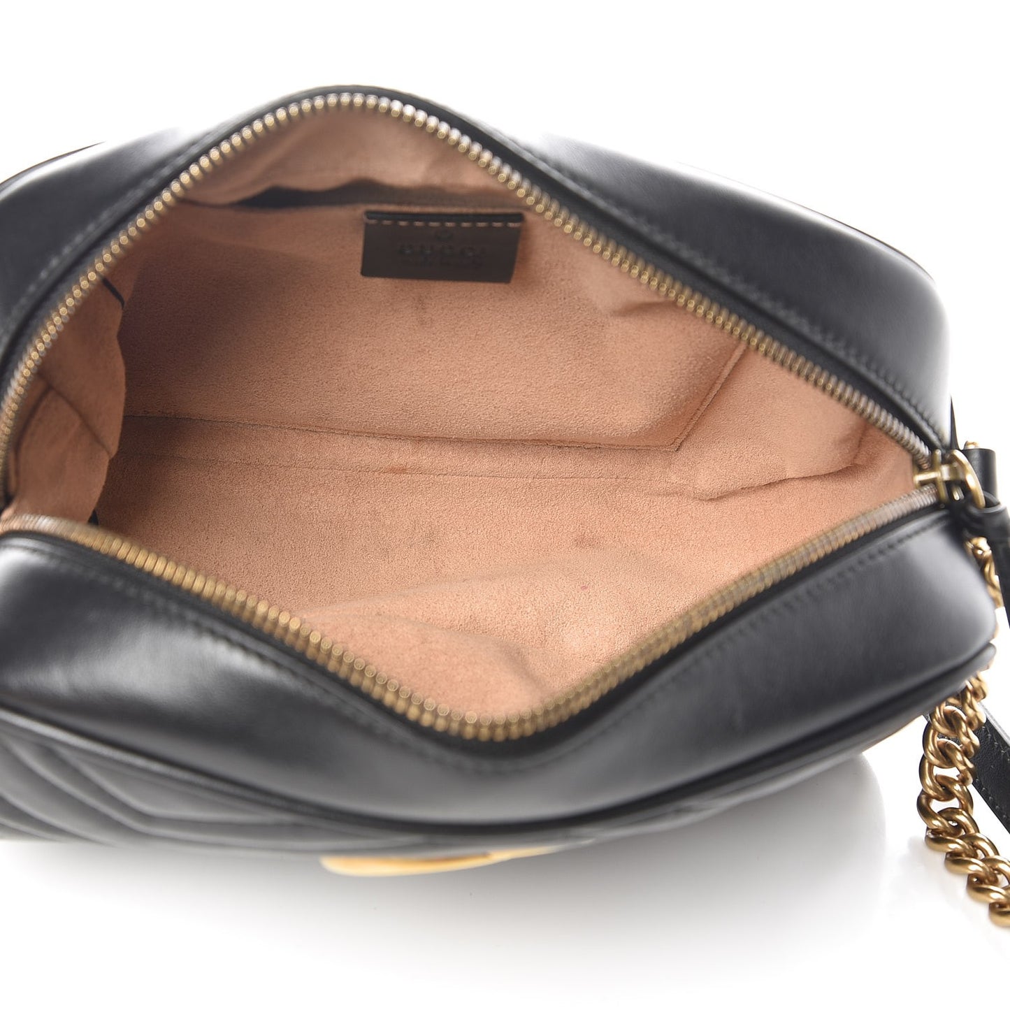 Calfskin Matelasse Small GG Marmont Chain Shoulder Bag Black