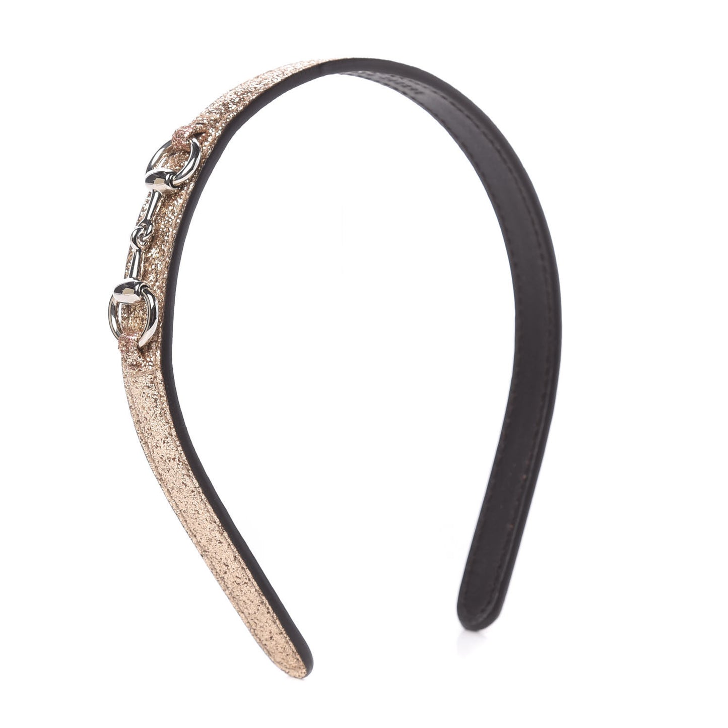 Glitter Horsebit Kids Headband Gold