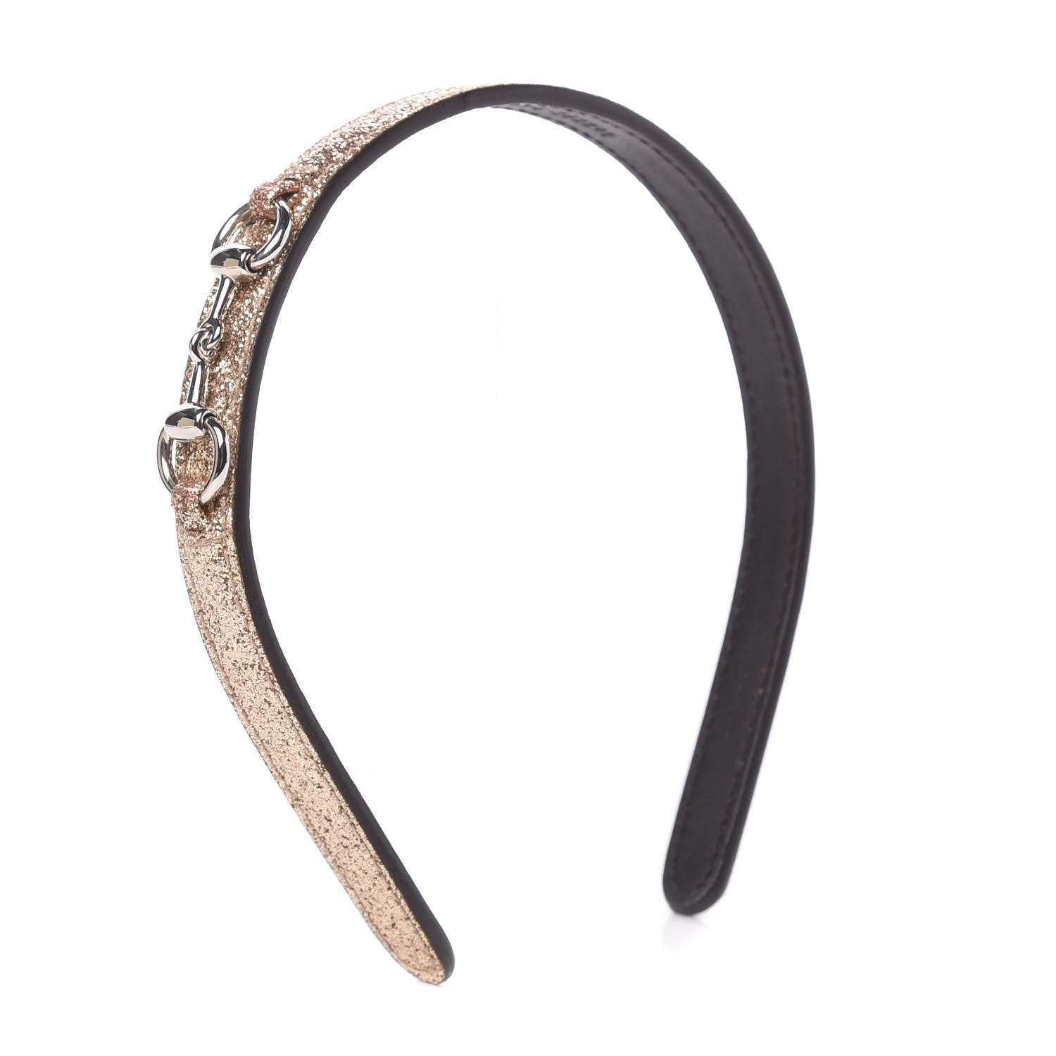 Gucci Glitter Horsebit Kids Headband Gold 1 of 5