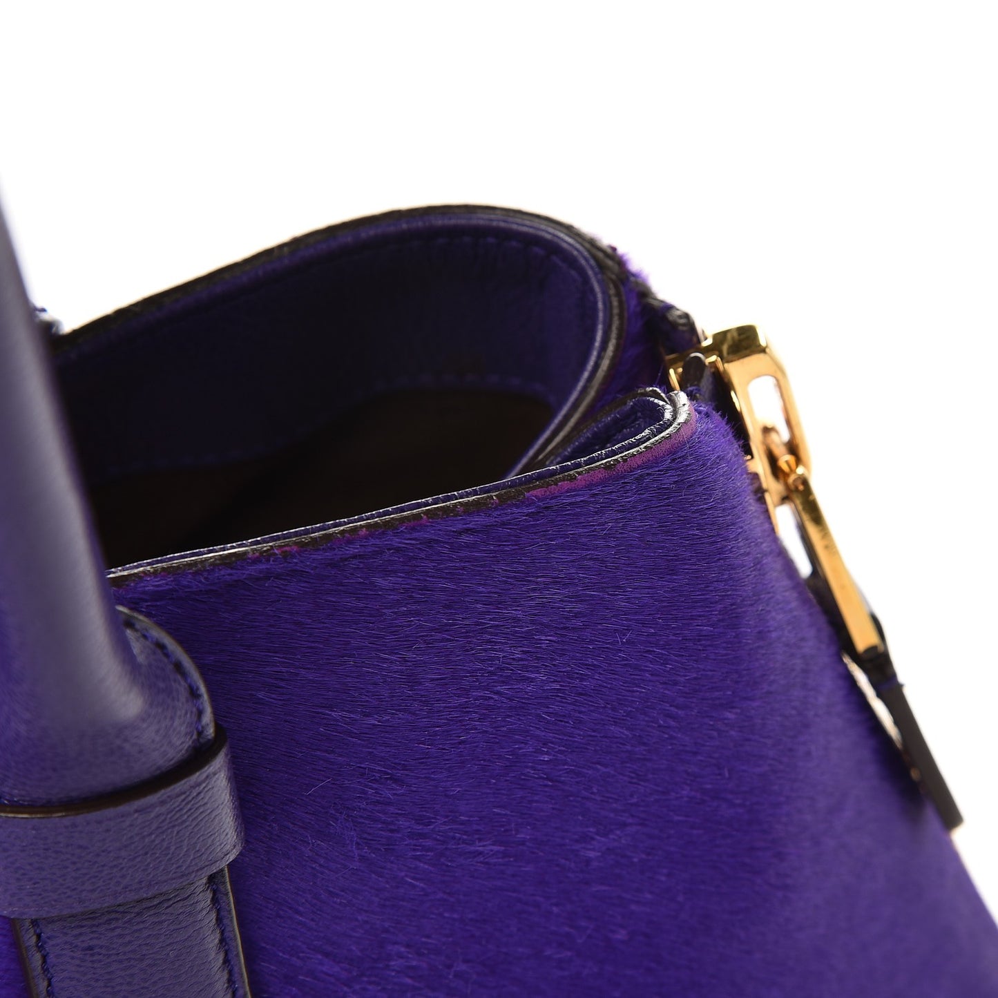 Calf Hair Medium Jennifer Trapeze Tote Purple