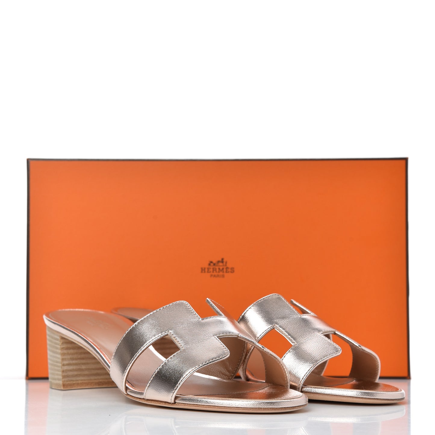 Metallic Nappa Oasis Sandals 40 Rose Dore