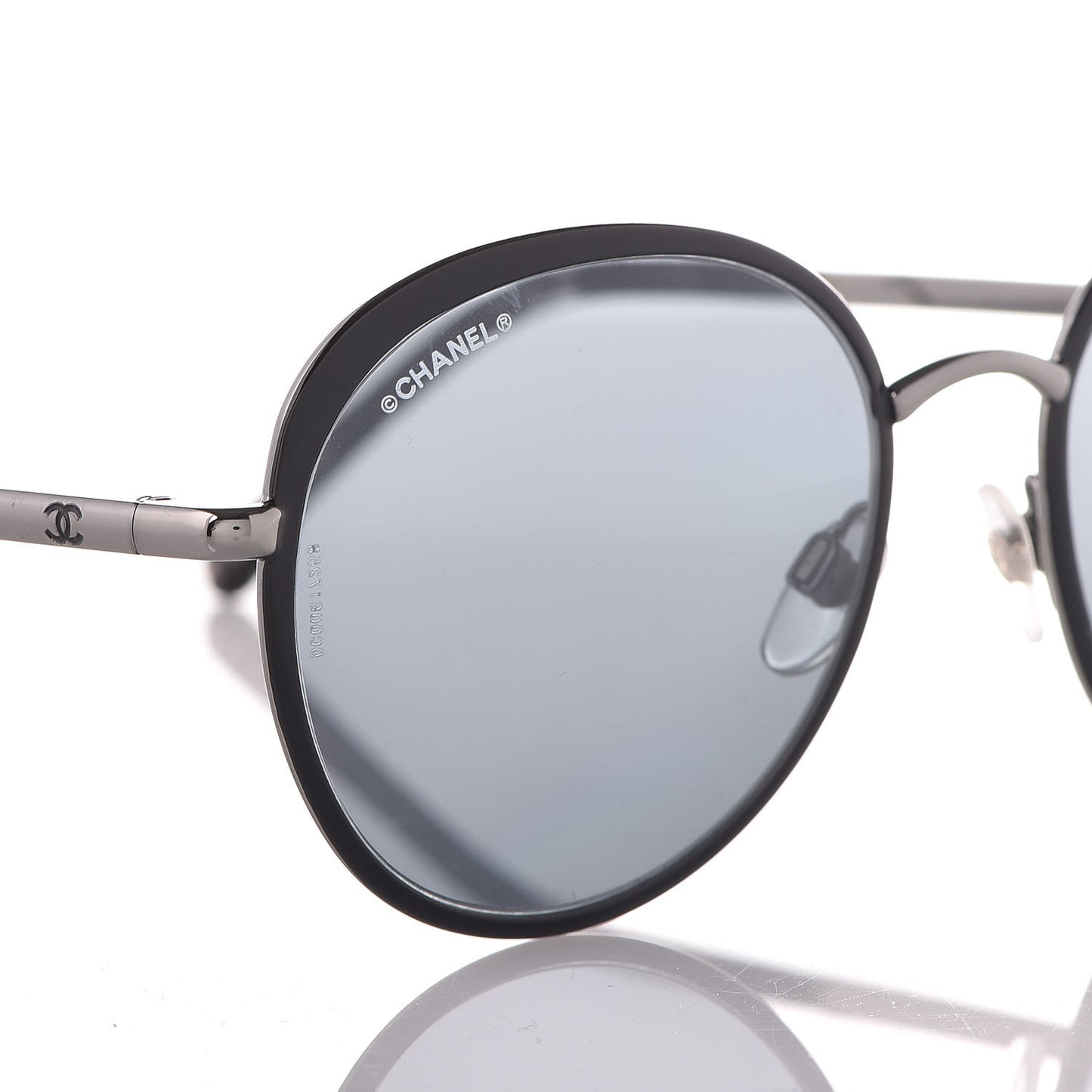 Round Spring Sunglasses 4206 Black Silver