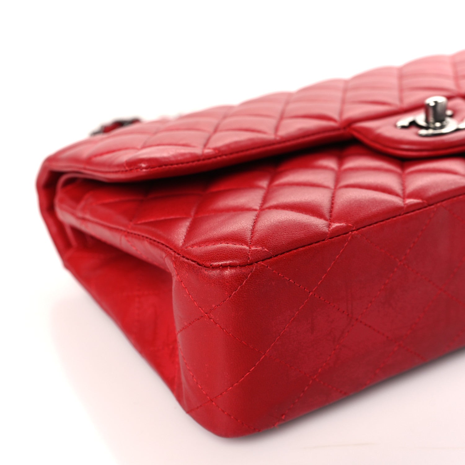 Chanel Lambskin Quilted Medium Double Flap Red 8 of 10