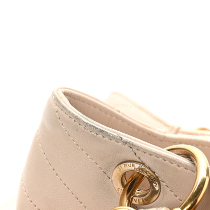 Chanel Calfskin Elaphe Stitched Large Chevron Chic Shopping Bag Beige 14 of 21