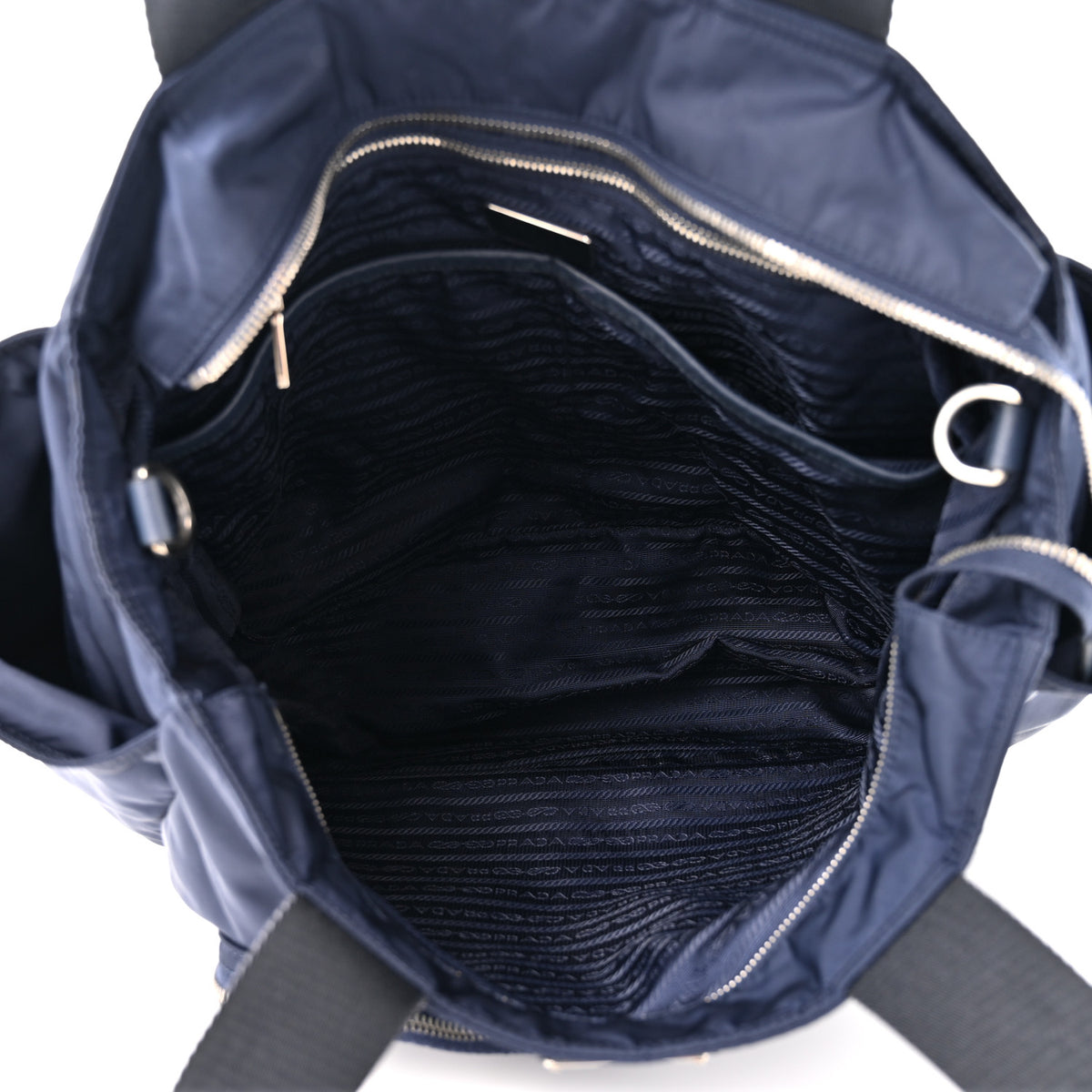 Prada Tessuto Nylon Vela Diaper Bag Blue 4 of 8