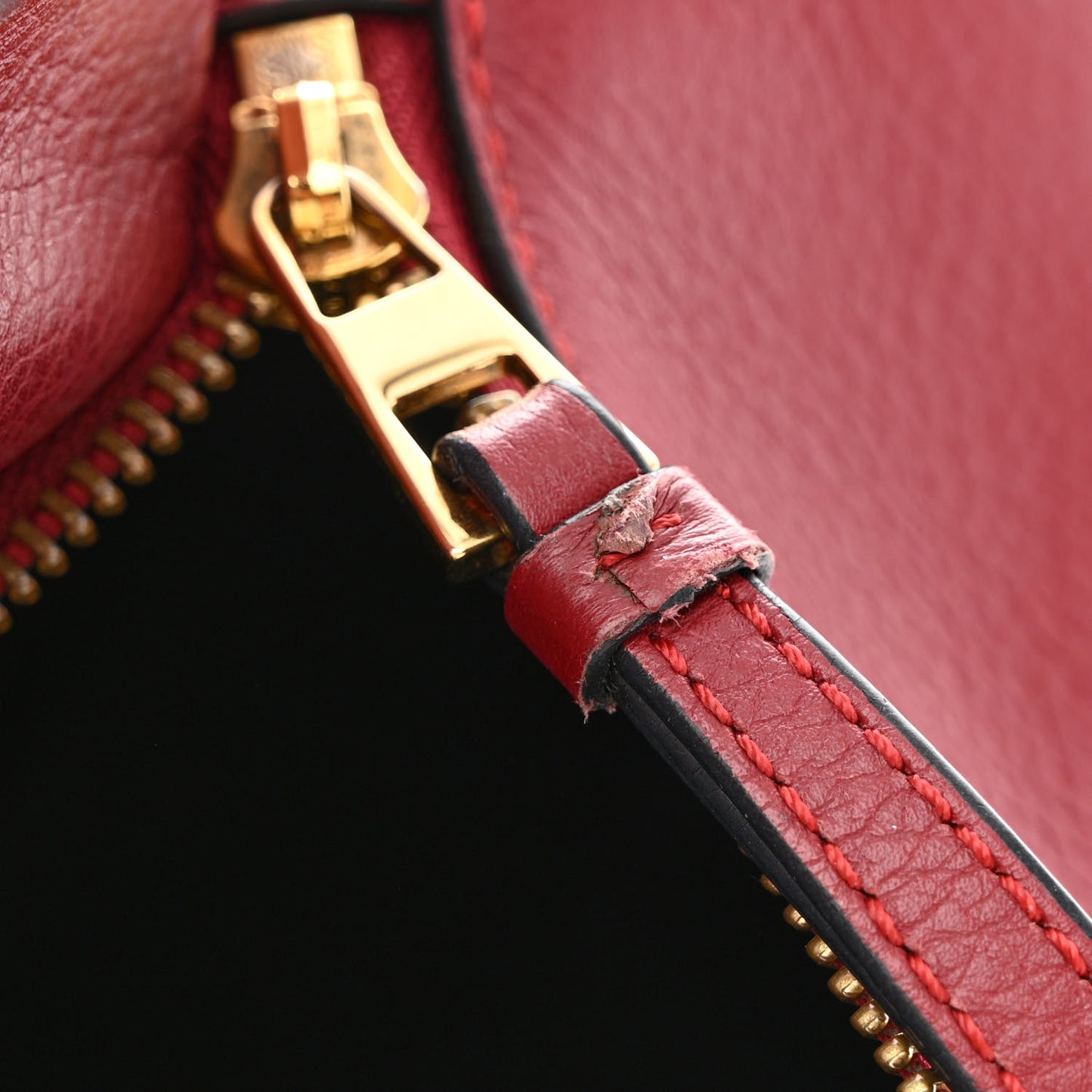 Calfskin Colorblock Medium Puzzle Bag Red