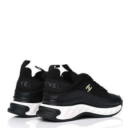 Chanel Velvet Calfskin Mixed Fibers CC Sneakers 36.5 Black 4 of 5