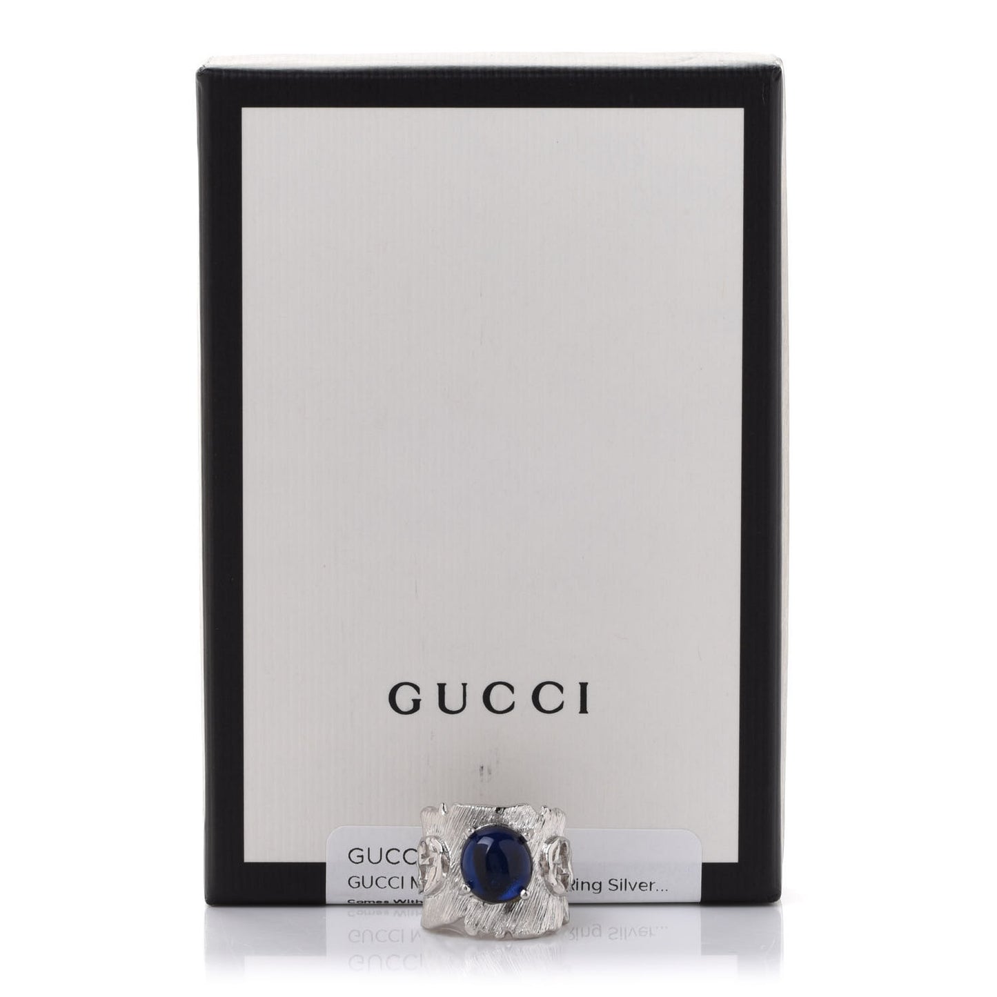 Metal Crystal GG Ring M Silver Blue
