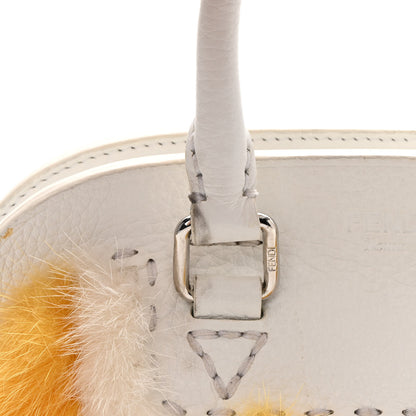 Fendi Mink Fur Cuoio Romano Selleria Pequin Mini Adele Bag Yellow White 12 of 15