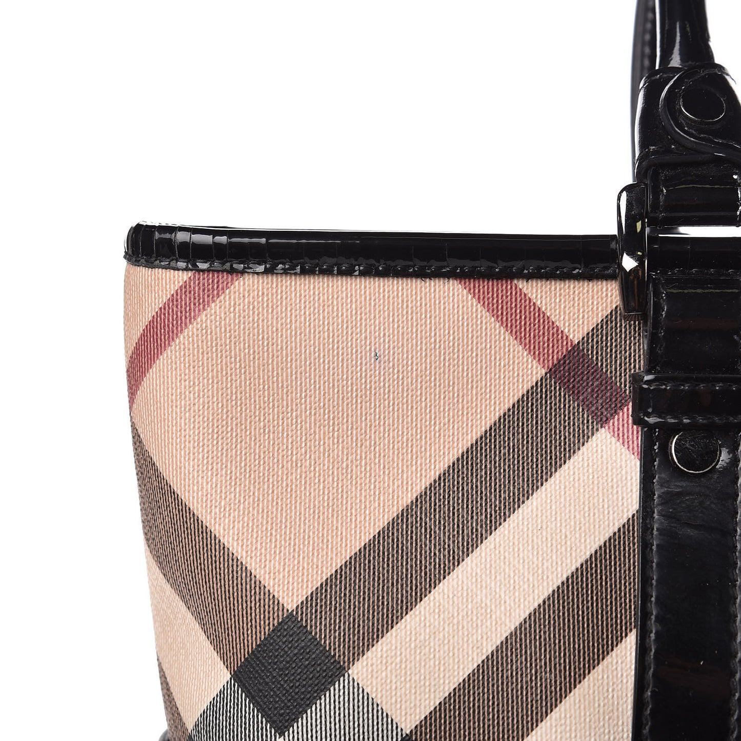 Patent Supernova Check Medium Denham Tote Black