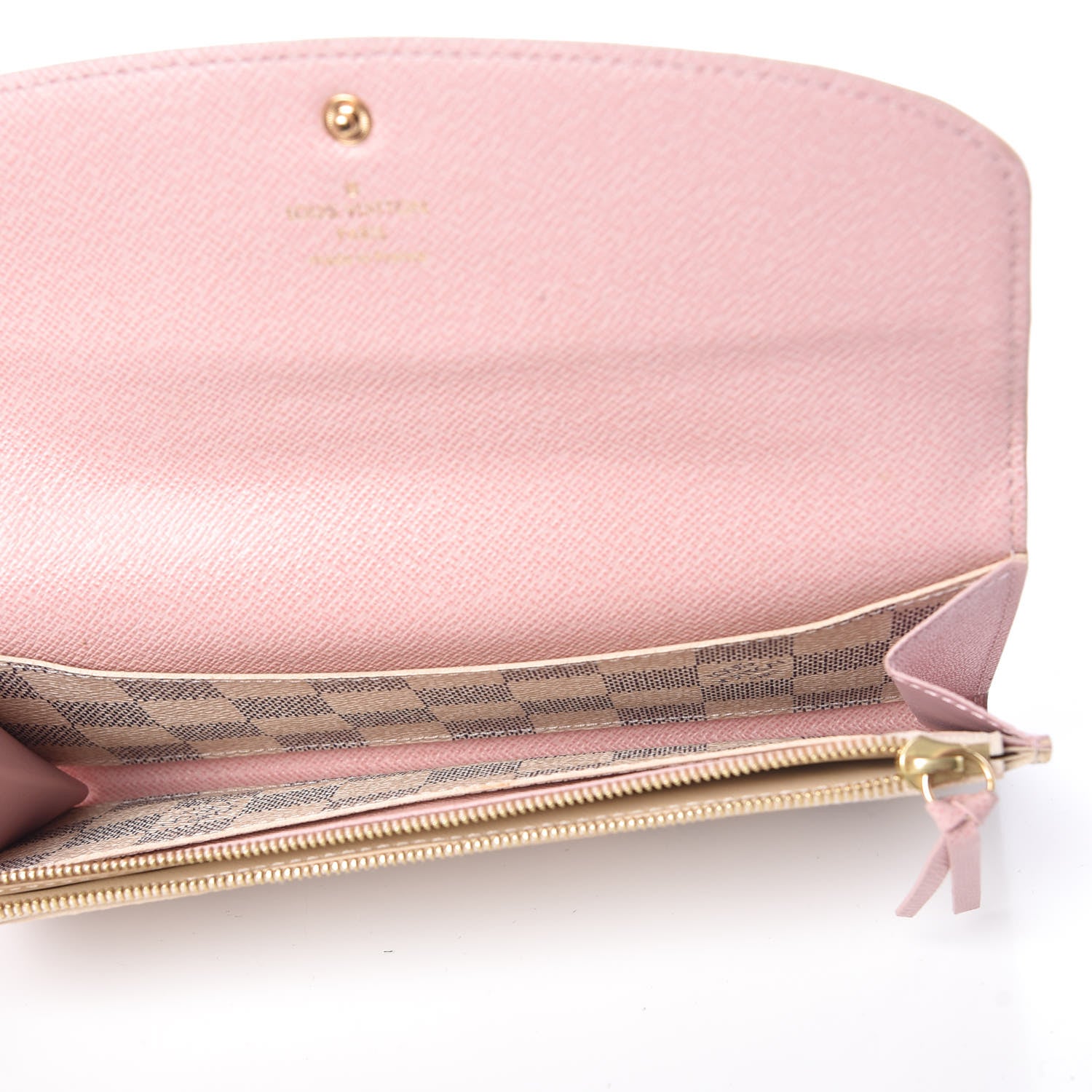 Louis Vuitton Damier Azur Emilie Wallet Rose Ballerine 5 of 8