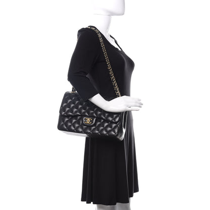 Chanel Lambskin Quilted Jumbo Double Flap Black 2 of 19