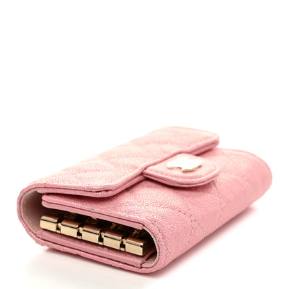 Chanel Iridescent Caviar Quilted Classic 4 Key Holder Wallet Pink 4 of 8