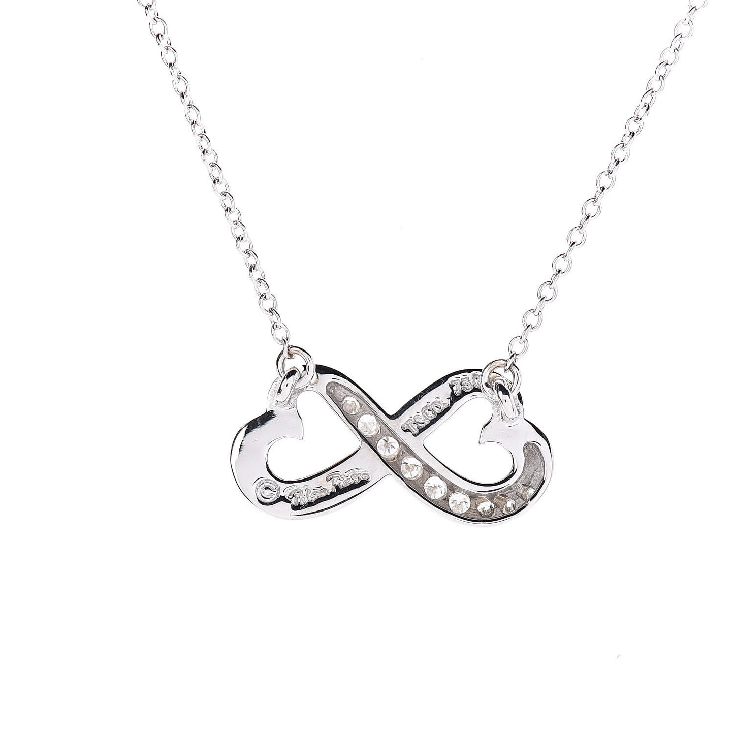 18K White Gold Diamond Paloma Picasso Double Loving Heart Necklace