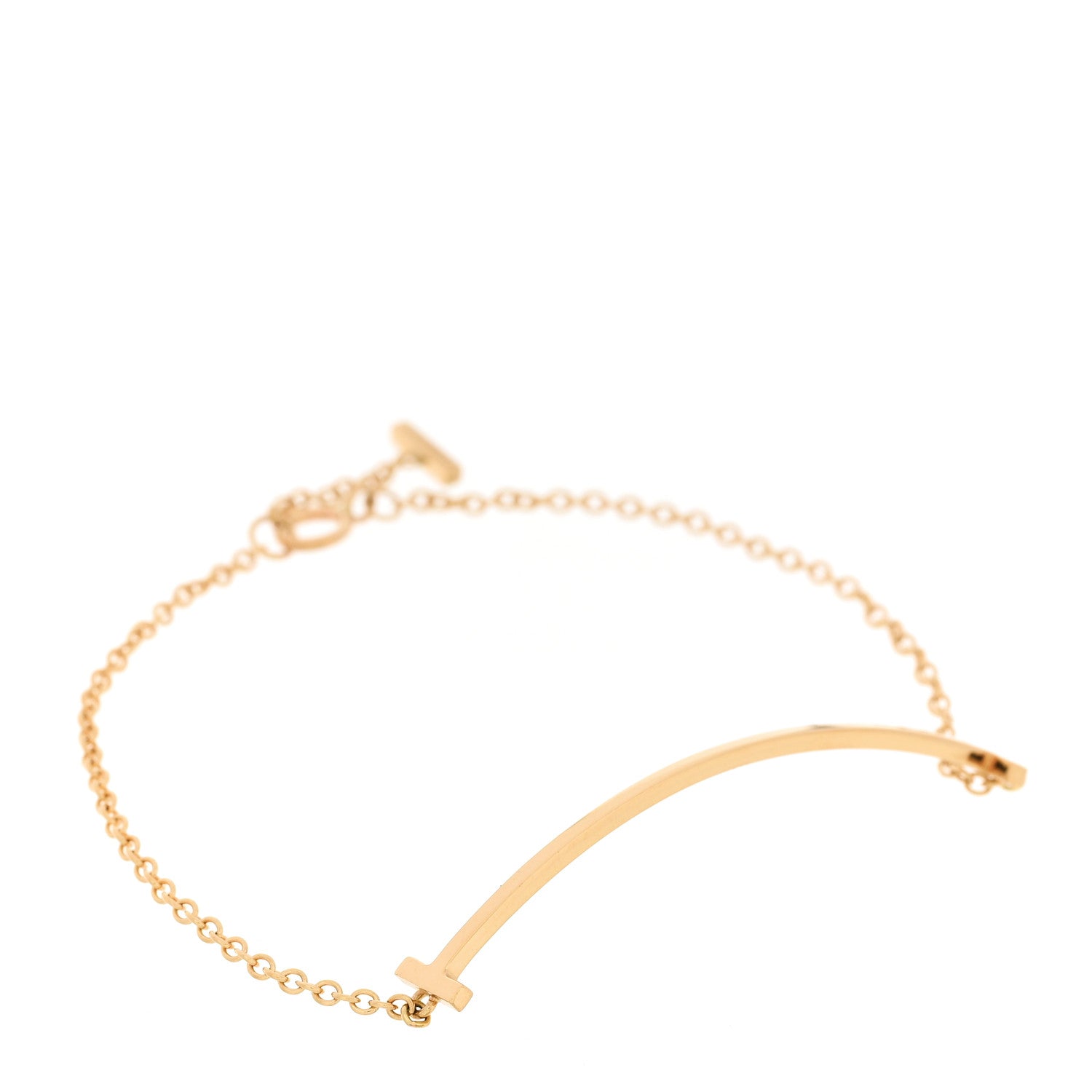 Tiffany 18K Yellow Gold T Smile Bracelet 1 of 5