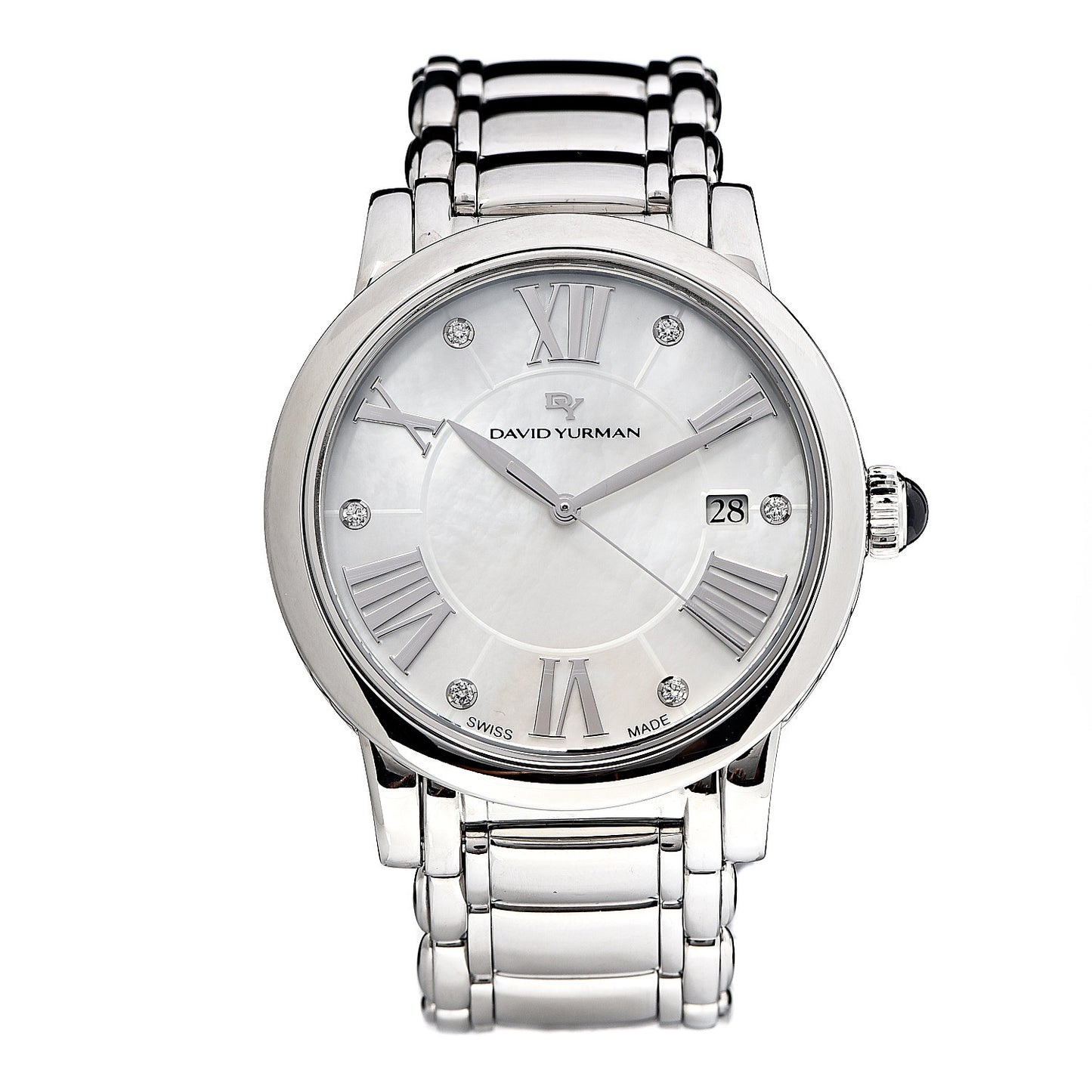 Stainless Steel Diamond Mother of Pearl 38mm Classic Quartz Watch
